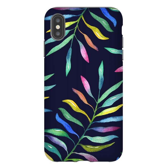 iPhone Xs Max StrongFit Rainbow Tropical Leaf by Noonday Design