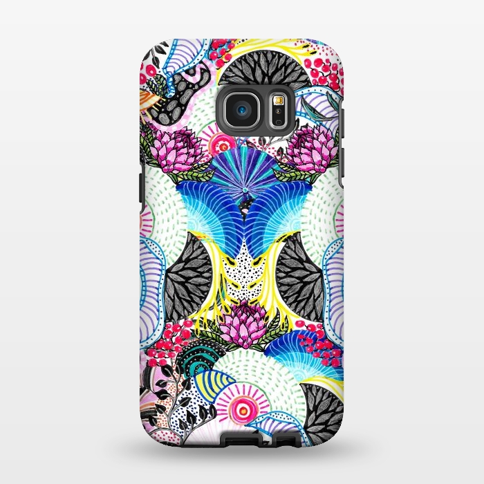 Galaxy S7 EDGE StrongFit Whimsical abstract hand paint design  by InovArts