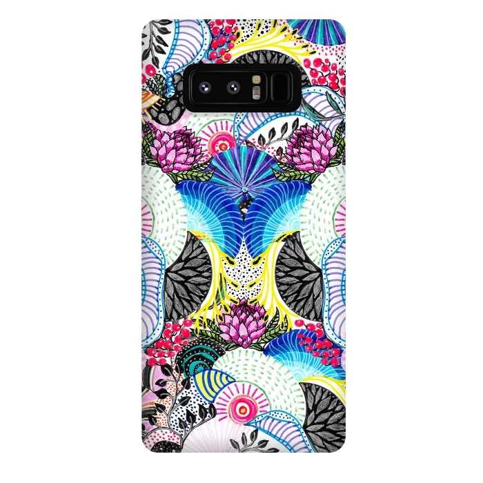 Galaxy Note 8 StrongFit Whimsical abstract hand paint design  by InovArts