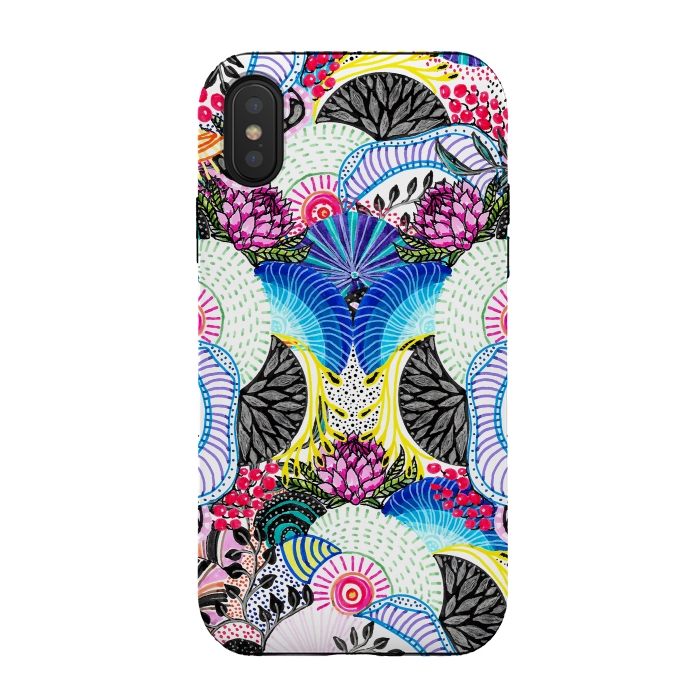 iPhone Xs / X StrongFit Whimsical abstract hand paint design  by InovArts