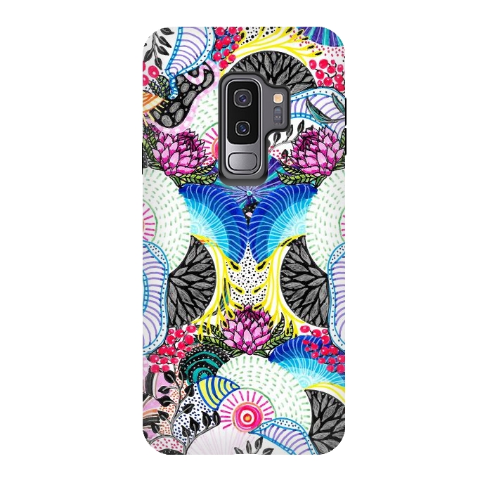 Galaxy S9 plus StrongFit Whimsical abstract hand paint design  by InovArts