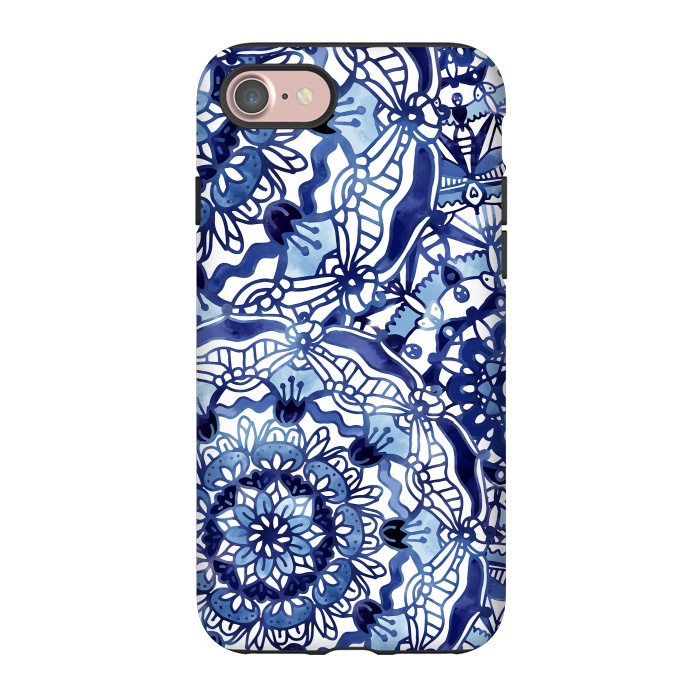 iPhone 7 StrongFit Delft Blue Mandalas by Noonday Design