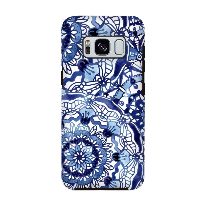 Galaxy S8 StrongFit Delft Blue Mandalas by Noonday Design