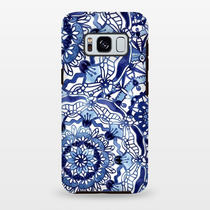 Galaxy S8 plus StrongFit Delft Blue Mandalas by Noonday Design