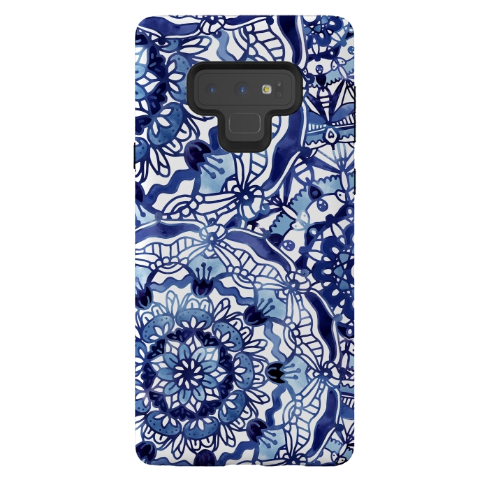 Galaxy Note 9 StrongFit Delft Blue Mandalas by Noonday Design