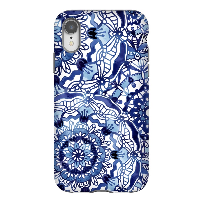 iPhone Xr StrongFit Delft Blue Mandalas by Noonday Design