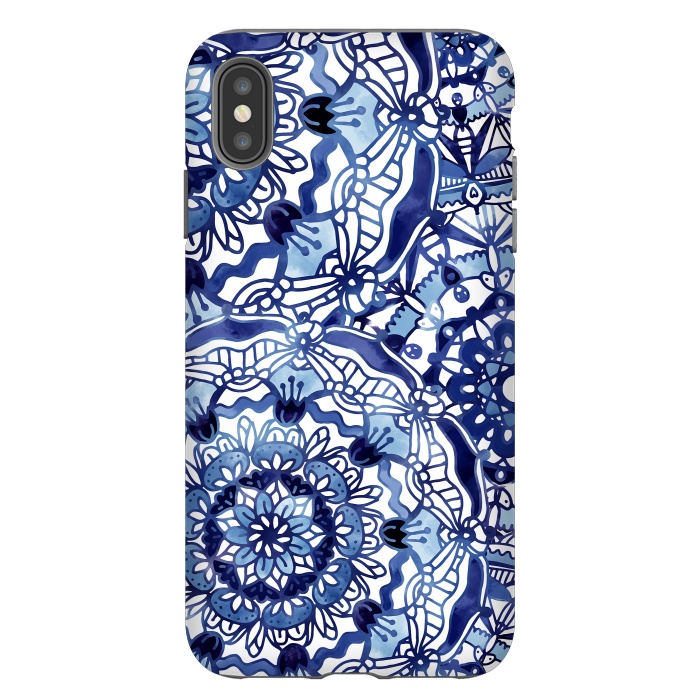 iPhone Xs Max StrongFit Delft Blue Mandalas by Noonday Design