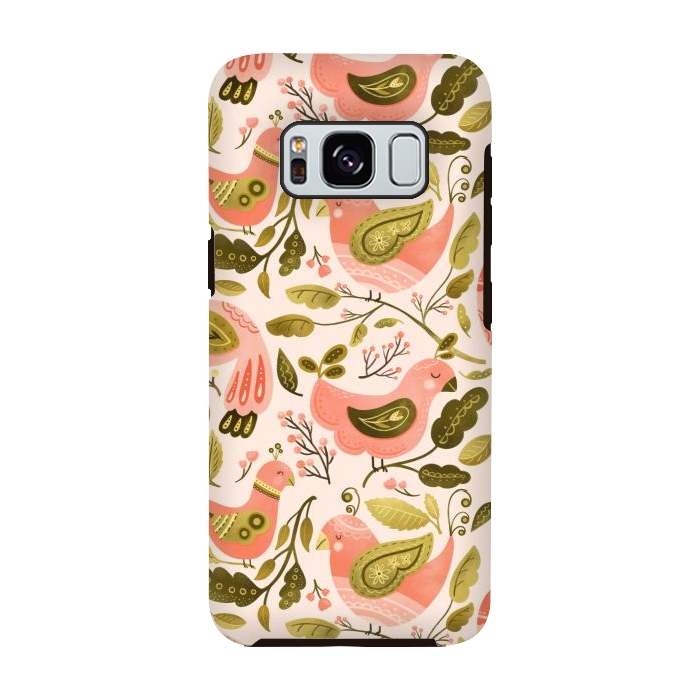 Galaxy S8 StrongFit Peachy Keen Birds by Noonday Design