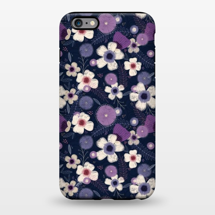 iPhone 6/6s plus StrongFit Navy & Purple Floral by Noonday Design