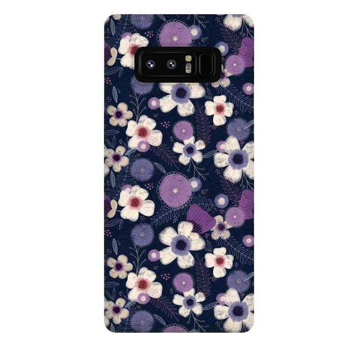 Galaxy Note 8 StrongFit Navy & Purple Floral by Noonday Design
