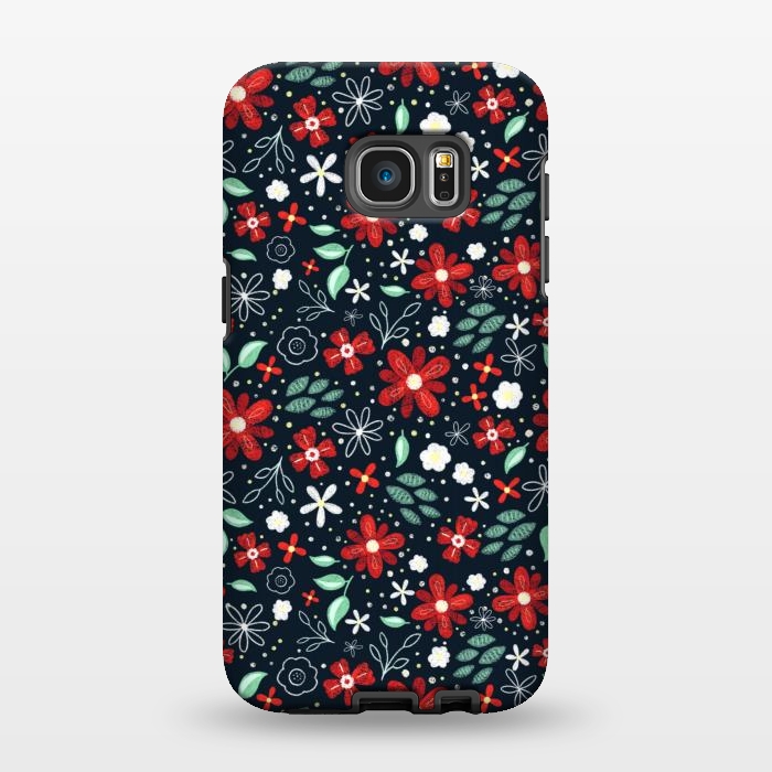 Galaxy S7 EDGE StrongFit Little Christmas Flowers by Noonday Design