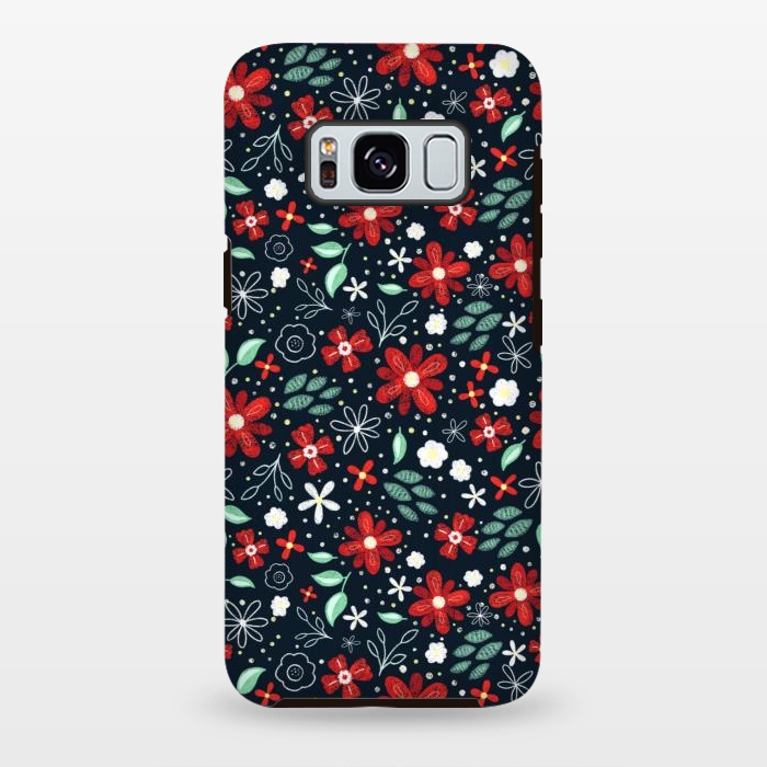 Galaxy S8 plus StrongFit Little Christmas Flowers by Noonday Design