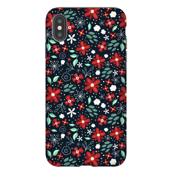 iPhone Xs Max StrongFit Little Christmas Flowers by Noonday Design