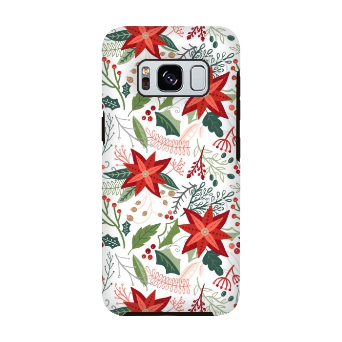 Galaxy S8 StrongFit Festive Poinsettias by Noonday Design