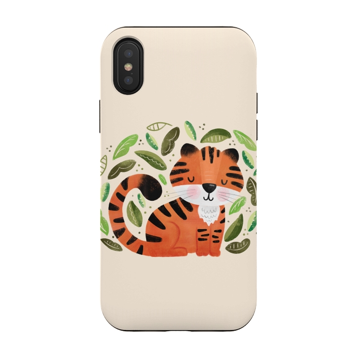 iPhone Xs / X StrongFit Tiger Cutie by Noonday Design