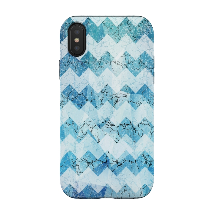 iPhone Xs / X StrongFit Blue chevron by Jms