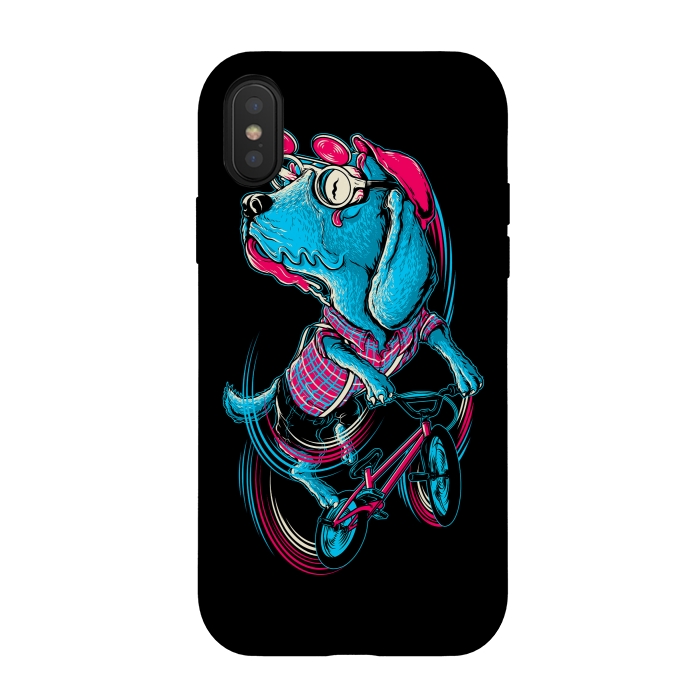 iPhone Xs / X StrongFit Dog Biker by Afif Quilimo