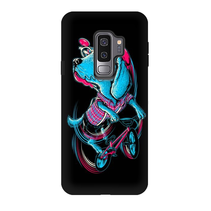 Galaxy S9 plus StrongFit Dog Biker by Afif Quilimo