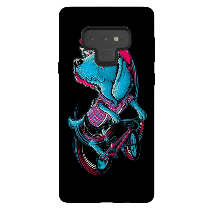 Galaxy Note 9 StrongFit Dog Biker by Afif Quilimo