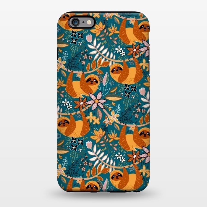iPhone 6/6s plus StrongFit Cute Boho Sloth Floral  by Micklyn Le Feuvre