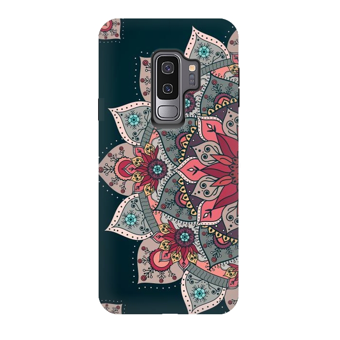 Galaxy S9 plus StrongFit Winter holidays doodles mandala design by InovArts