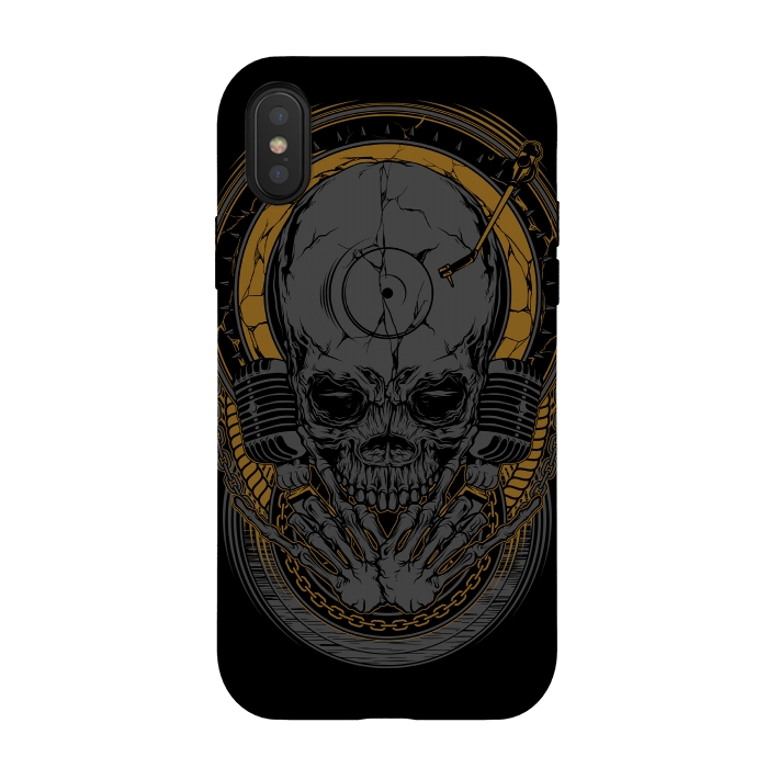 iPhone Xs / X StrongFit Metal Disc Jockey by Afif Quilimo