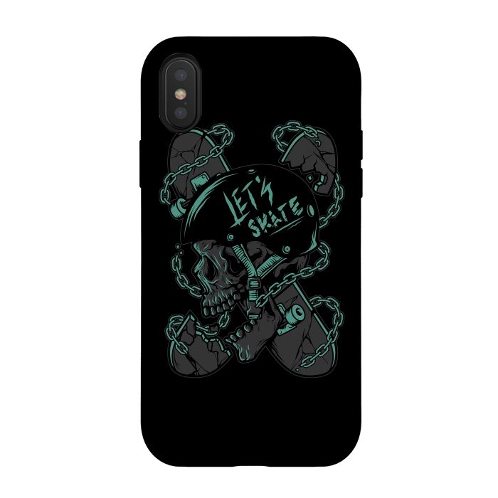 iPhone Xs / X StrongFit Skullboarder by Afif Quilimo