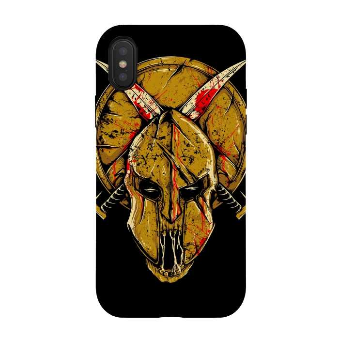 iPhone Xs / X StrongFit Skull Sparta by Afif Quilimo