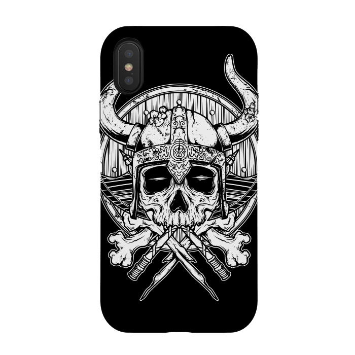 iPhone Xs / X StrongFit Skull Viking by Afif Quilimo