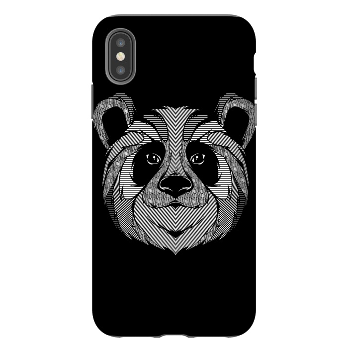 iPhone Xs Max StrongFit Panda Zentangle by Afif Quilimo