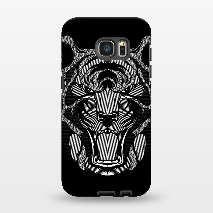 Galaxy S7 EDGE StrongFit Tiger Zentangle by Afif Quilimo