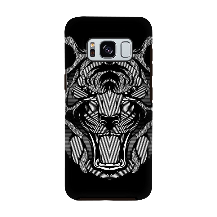 Galaxy S8 StrongFit Tiger Zentangle by Afif Quilimo