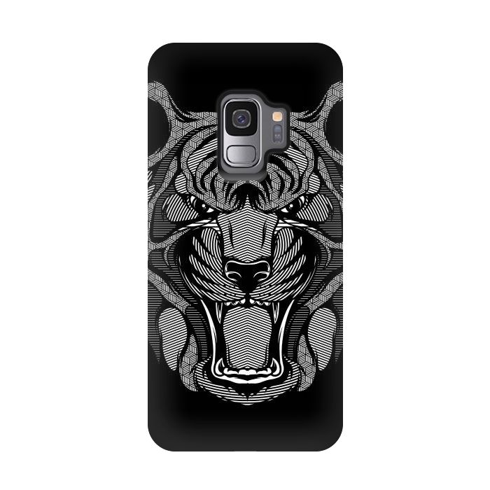Galaxy S9 StrongFit Tiger Zentangle by Afif Quilimo