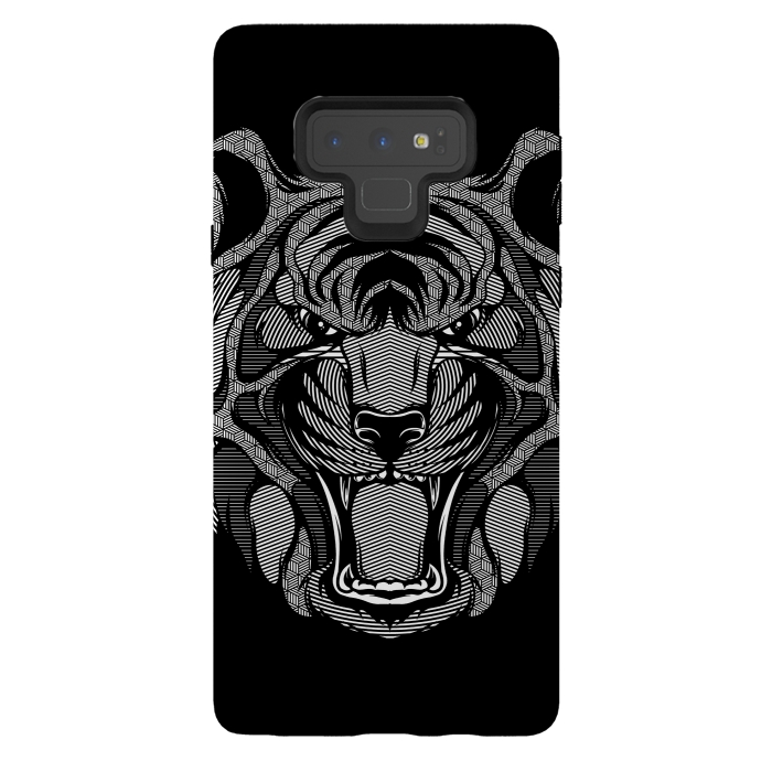 Galaxy Note 9 StrongFit Tiger Zentangle by Afif Quilimo