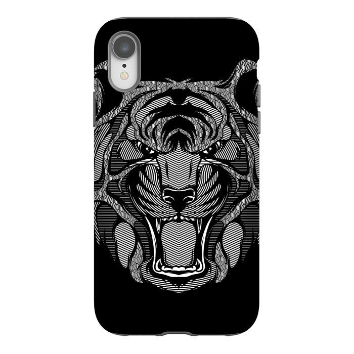 iPhone Xr StrongFit Tiger Zentangle by Afif Quilimo