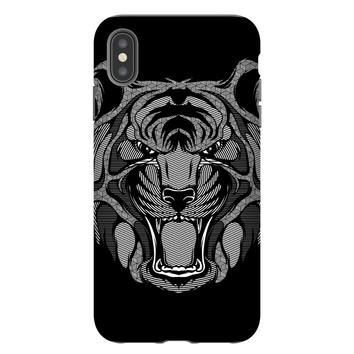 iPhone Xs Max StrongFit Tiger Zentangle by Afif Quilimo