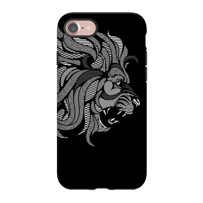 iPhone 7 StrongFit Lion Zentangle by Afif Quilimo