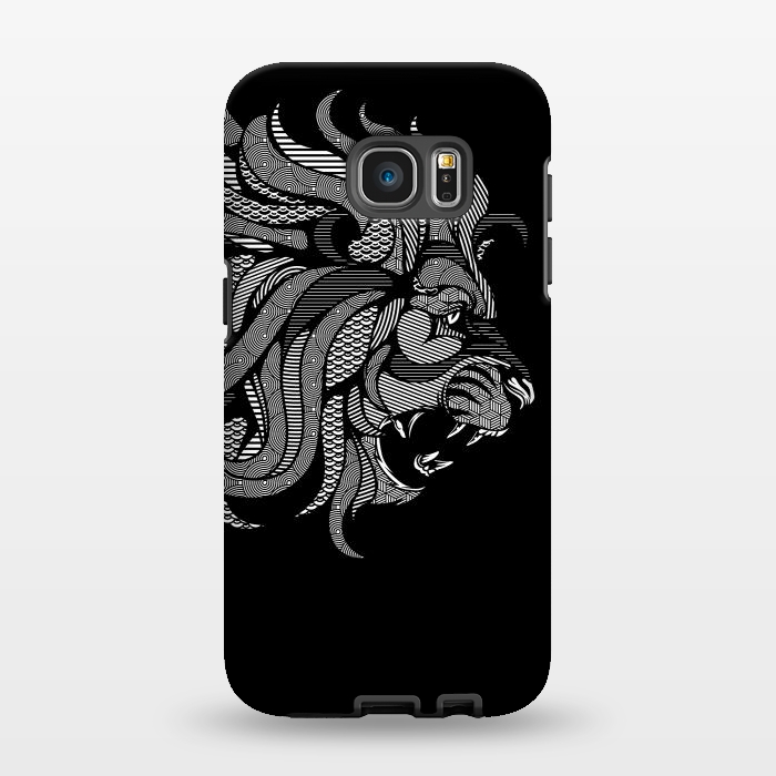 Galaxy S7 EDGE StrongFit Lion Zentangle by Afif Quilimo