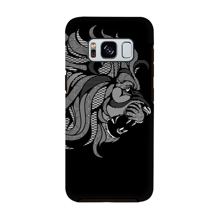 Galaxy S8 StrongFit Lion Zentangle by Afif Quilimo