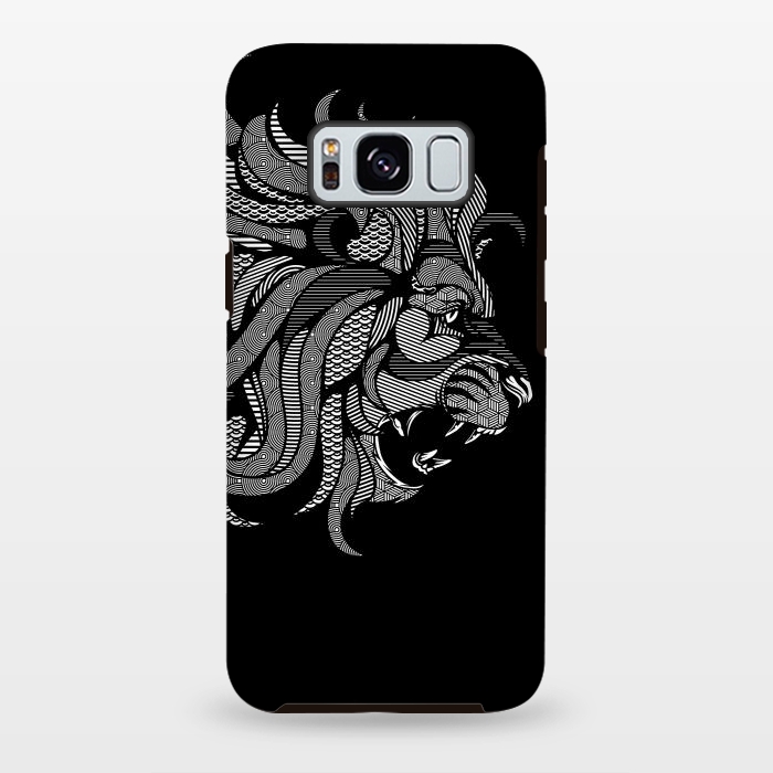 Galaxy S8 plus StrongFit Lion Zentangle by Afif Quilimo