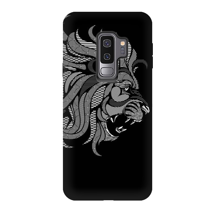 Galaxy S9 plus StrongFit Lion Zentangle by Afif Quilimo