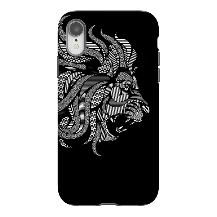 iPhone Xr StrongFit Lion Zentangle by Afif Quilimo