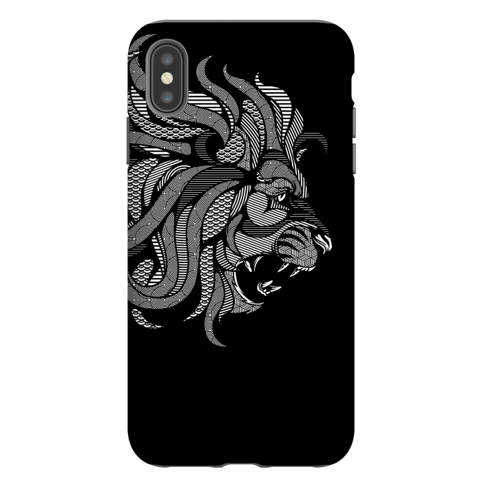 iPhone Xs Max StrongFit Lion Zentangle by Afif Quilimo