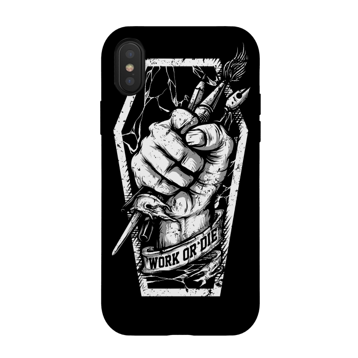 iPhone Xs / X StrongFit Work or Die by Afif Quilimo