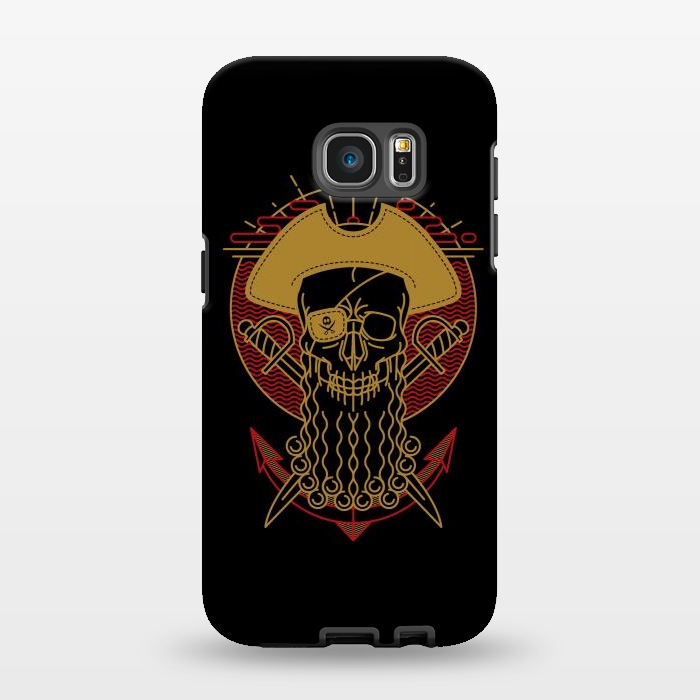 Galaxy S7 EDGE StrongFit Skull Pirate by Afif Quilimo