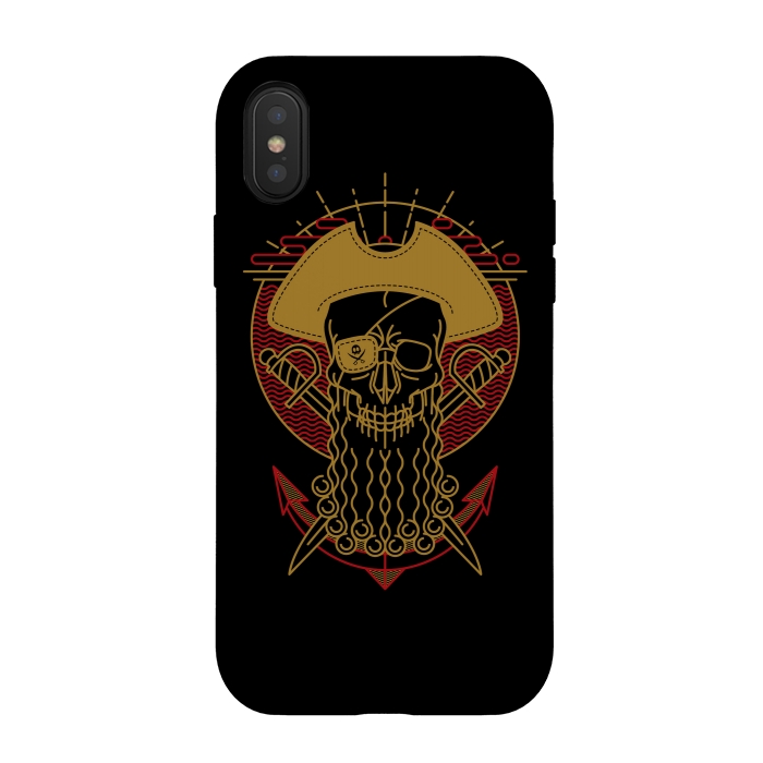 iPhone Xs / X StrongFit Skull Pirate by Afif Quilimo