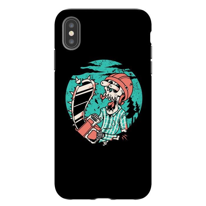 iPhone Xs Max StrongFit Skullchainsaw by Afif Quilimo