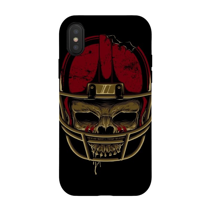 iPhone Xs / X StrongFit American Football Skull by Afif Quilimo