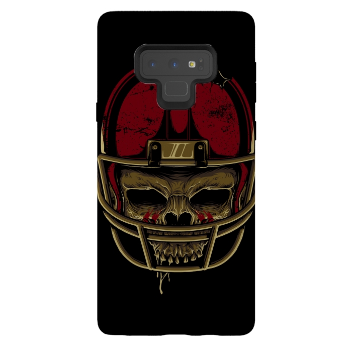 Galaxy Note 9 StrongFit American Football Skull by Afif Quilimo