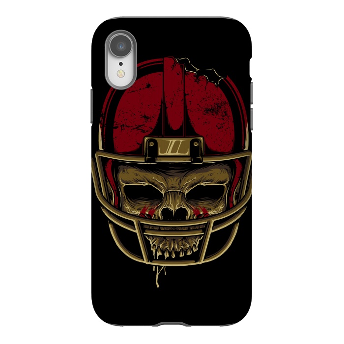 iPhone Xr StrongFit American Football Skull by Afif Quilimo